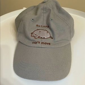 Pusheen so lazy can’t move cap